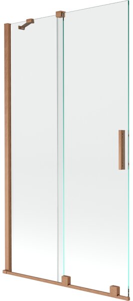 Mexen Velar, 2 szárnyas eltolható kádparaván 100 x 150 cm, 8mm átlátszó üveg, rézmatt, 896-100-000-01-65