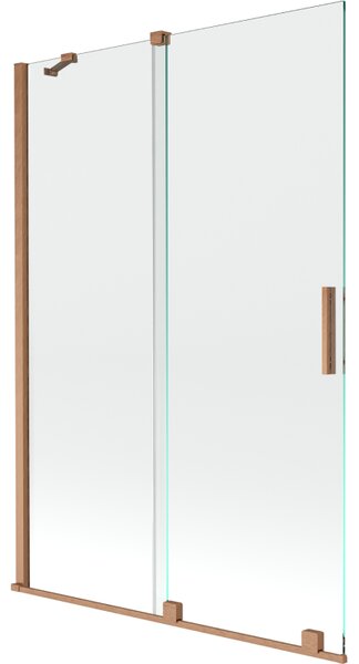 Mexen Velar, 2 szárnyas eltolható kádparaván 120 x 150 cm, 8mm átlátszó üveg, rézmatt, 896-120-000-01-65