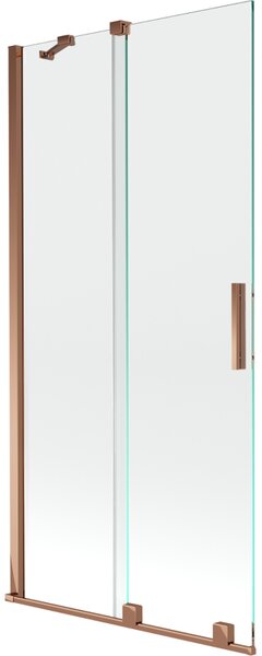 Mexen Velar, 2 szárnyas eltolható kádparaván 90 x 150 cm, 8mm átlátszó üveg, rózsaszín arany, 896-090-000-01-60