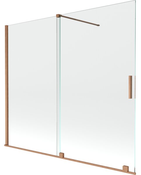 Mexen Velar, 2 szárnyas eltolható kádparaván 180 x 150 cm, 8mm átlátszó üveg, rézmatt, 896-180-000-01-65