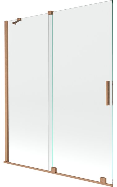 Mexen Velar, 2 szárnyas eltolható kádparaván 140 x 150 cm, 8mm átlátszó üveg, rézmatt, 896-140-000-01-65