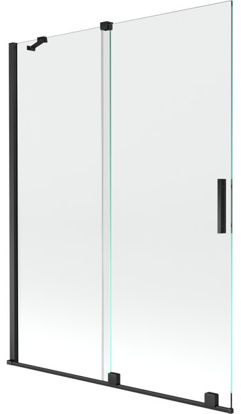 Mexen Velar kétajtós toló zuhanyfal 130 x 150 cm, átlátszó, fekete - 896-130-000-01-70