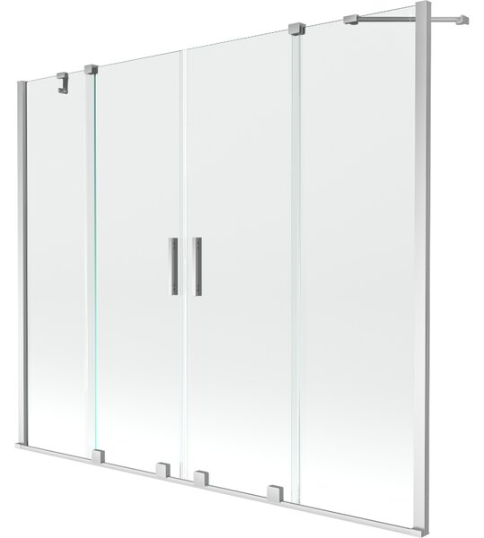 Mexen Velar Duo, 2 szárnyas eltolható kádparaván 180 x 150 cm, 8mm átlátszó üveg, króm profil, 896-180-000-02-01