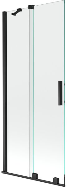 Mexen Velar, 2 szárnyas eltolható kádparaván 80 x 150 cm, 8mm átlátszó üveg, fekete matt, 896-080-000-01-70