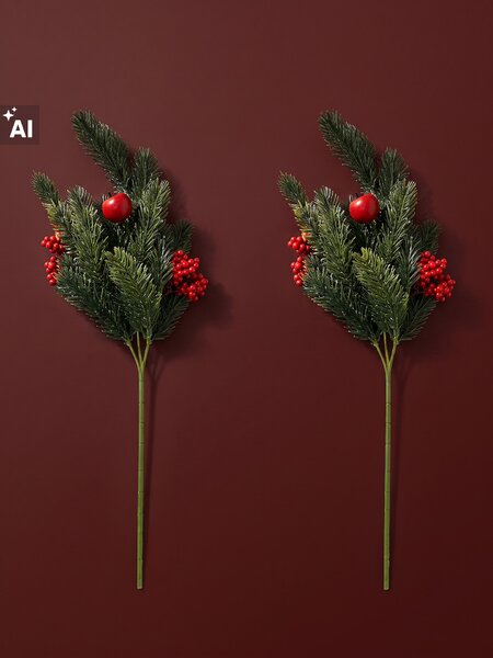 Sinsay - Karácsonyi dekoratív ágak bogyókkal 2 pack - többszínű