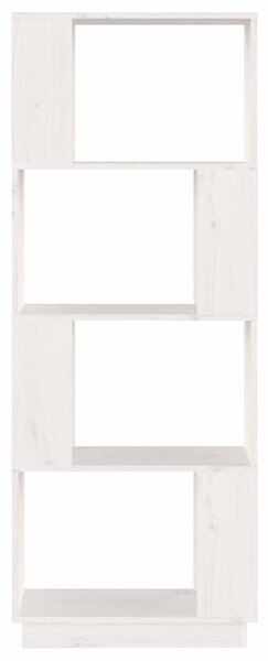 Fehér tömör fenyőfa könyvszekrény/térelválasztó 51x25x132 cm