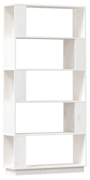 Fehér tömör fenyőfa könyvszekrény/térelválasztó 80x25x163,5 cm
