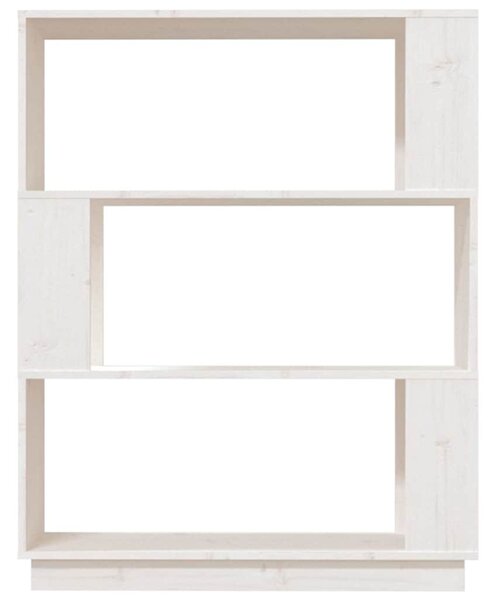 Fehér tömör fenyőfa könyvszekrény/térelválasztó 80x25x101 cm