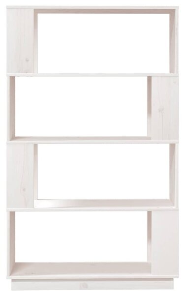 Fehér tömör fenyőfa könyvszekrény/térelválasztó 80x25x132 cm