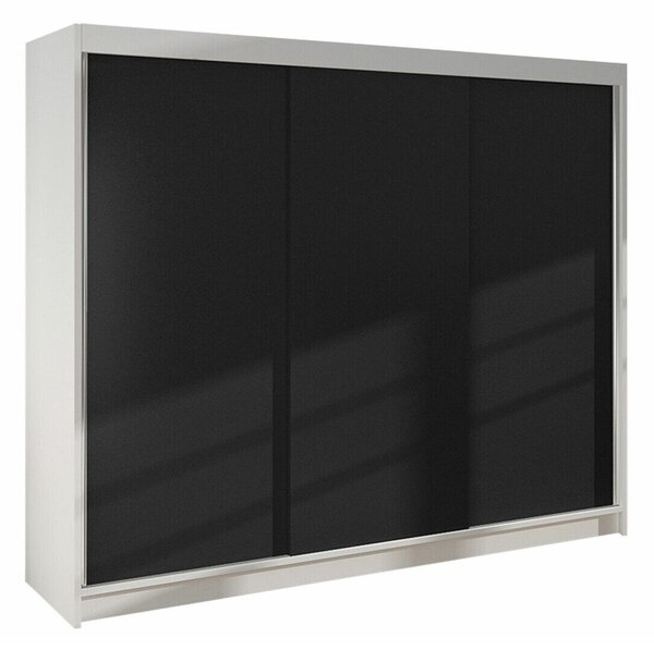 Gardróbszekrény Closico Durion II, Laminált forgácslap, 215x200x58cm, Fekete, Fehér