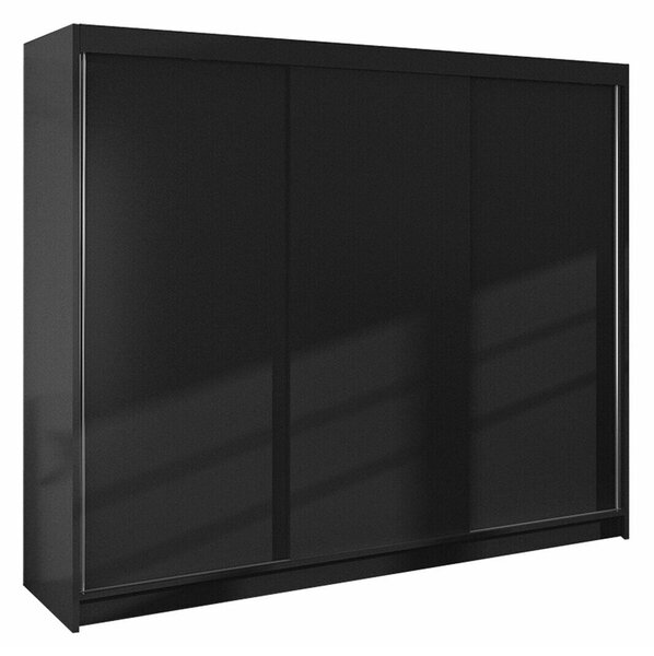 Gardróbszekrény Closico Durion II, Laminált forgácslap, 215x200x58cm, Fekete
