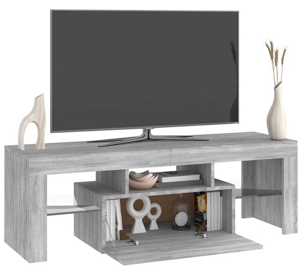 Szürke sonoma színű TV-szekrény LED-lámpákkal 120 x 35 x 40 cm