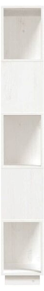 Fehér tömör fenyőfa könyvszekrény/térelválasztó 80x25x163,5 cm