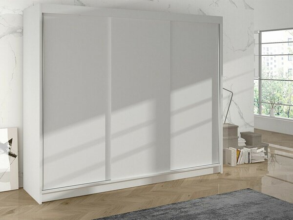 Gardróbszekrény Closico Durion II, Laminált forgácslap, 215x200x58cm, Fehér