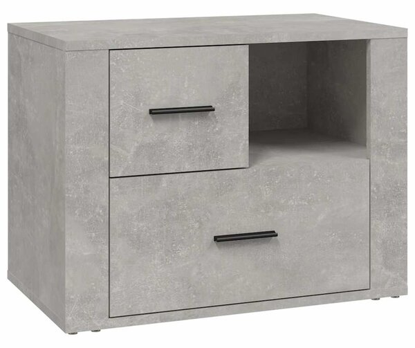 Betonszürke szerelt fa éjjeliszekrény 60 x 36 x 45 cm