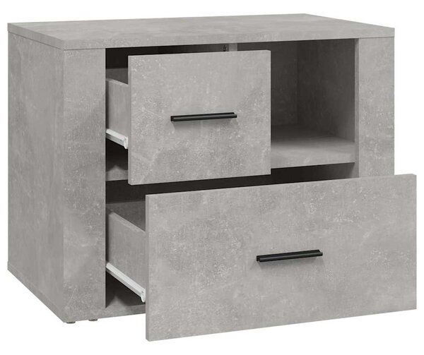 Betonszürke szerelt fa éjjeliszekrény 60 x 36 x 45 cm
