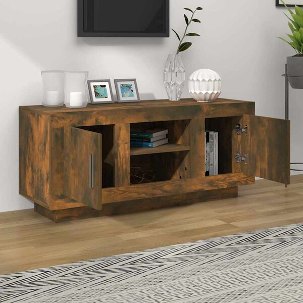 Füstös tölgy színű szerelt fa TV-szekrény 102 x 35 x 45 cm