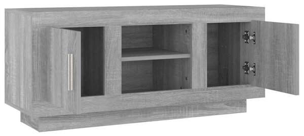 Szürke sonoma színű szerelt fa TV-szekrény 102x35x45 cm