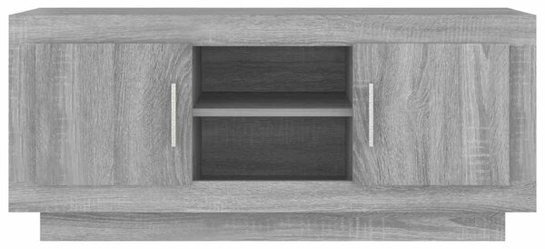Szürke sonoma színű szerelt fa TV-szekrény 102x35x45 cm