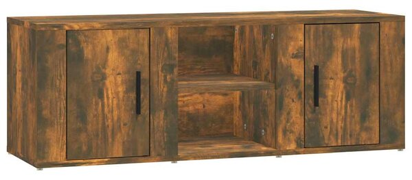 Füstös tölgy színű szerelt fa TV-szekrény 100x31,5x35 cm