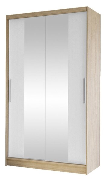Gardróbszekrény Closico Structor II, Laminált forgácslap, 200x100x58cm, Fehér, Sonoma tölgy