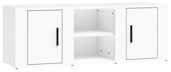 Fehér szerelt fa TV-szekrény 100x31,5x35 cm
