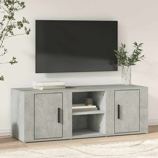 Betonszürke szerelt fa TV-szekrény 100 x 31,5 x 35 cm