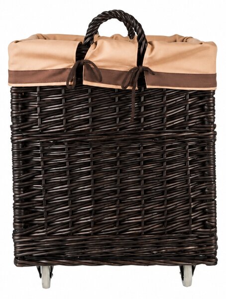 ATMOWOOD Fonott kosár fahasáb tárolására szövettel - kerekeken
