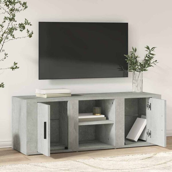 Betonszürke szerelt fa TV-szekrény 100 x 31,5 x 35 cm