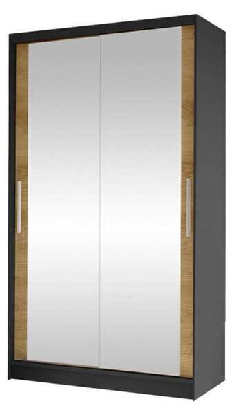 Gardróbszekrény Closico Structor VII, Laminált forgácslap, 200x100x58cm, Artisan tölgy, Fekete