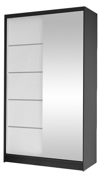 Gardróbszekrény Closico Fractor III, Laminált forgácslap, 200x100x58cm, Fehér, Fekete