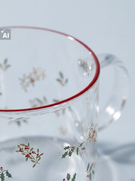 Sinsay - Karácsonyi üvegbögrék magyal- és ágacskamintával 2 pack - clear