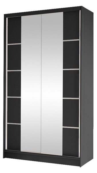 Gardróbszekrény Closico Fractor V, Laminált forgácslap, 200x100x58cm, Fekete