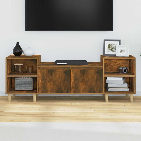 Füstös tölgy színű szerelt fa TV-szekrény 160x35x55 cm