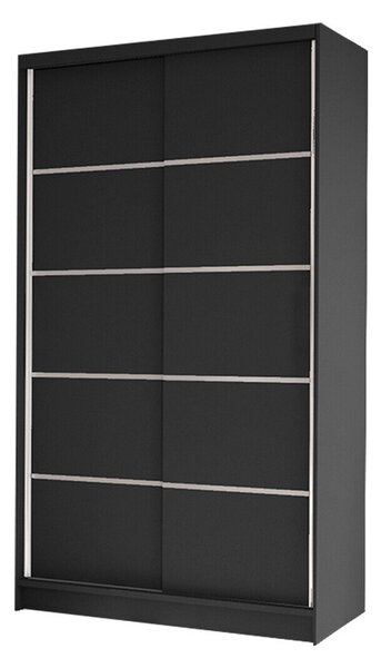 Gardróbszekrény Closico Fractor IV, Laminált forgácslap, 200x100x58cm, Fekete
