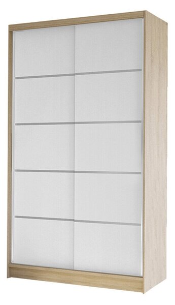 Gardróbszekrény Closico Fractor IV, Laminált forgácslap, 200x100x58cm, Sonoma tölgy, Fehér