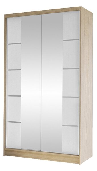 Gardróbszekrény Closico Fractor V, Laminált forgácslap, 200x100x58cm, Sonoma tölgy, Fehér