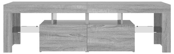 Szürke sonoma színű TV-szekrény LED-világítással 140x36,5x40 cm