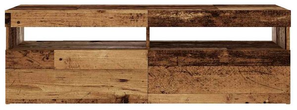 Antik fa színű szerelt fa TV-szekrény LED-ekkel 120x35x40 cm