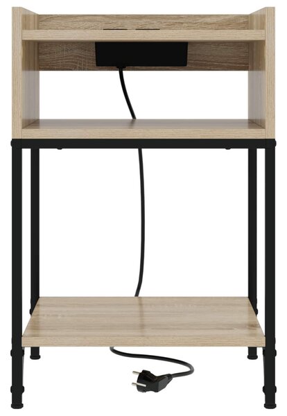 Éjjeliszekrény 2 db Sonoma tölgy 40 x 40 x 61 cm Szerelt Fa