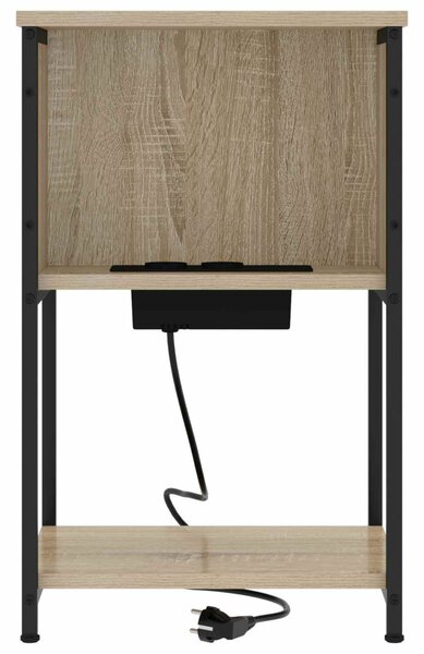 Éjjeliszekrény 2 db Sonoma tölgy 38 x 31 x 61 cm Szerelt Fa