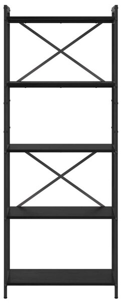 Könyvespolc 60 x 30 x 155 cm Szerelt Fa Fekete tölgy