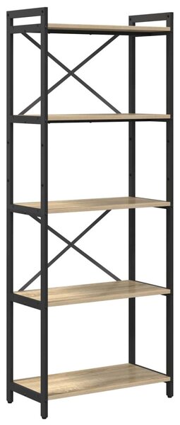 Könyvespolc 60 x 30 x 155 cm Szerelt Fa Sonoma tölgy