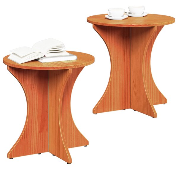 Dohányzóasztal 2 db Faggyú barna 46 x 46 x 47 cm Tömör fenyőfa
