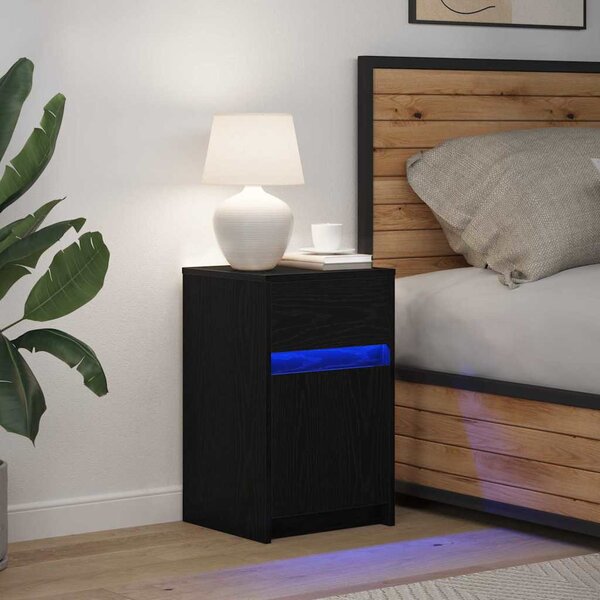 LED Éjjeli Szekrény Musta tammi 38 x 34 x 61 cm Szerelt fa