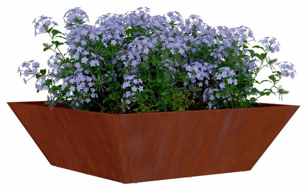 Kerti cserép 5 db Rozsdás 50 x 50 x 15 cm Időjárásálló Acél