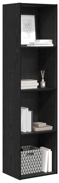 Könyvespolc 4 szintes 40 x 30 x 152 cm Szerelt Fa Fekete tölgy