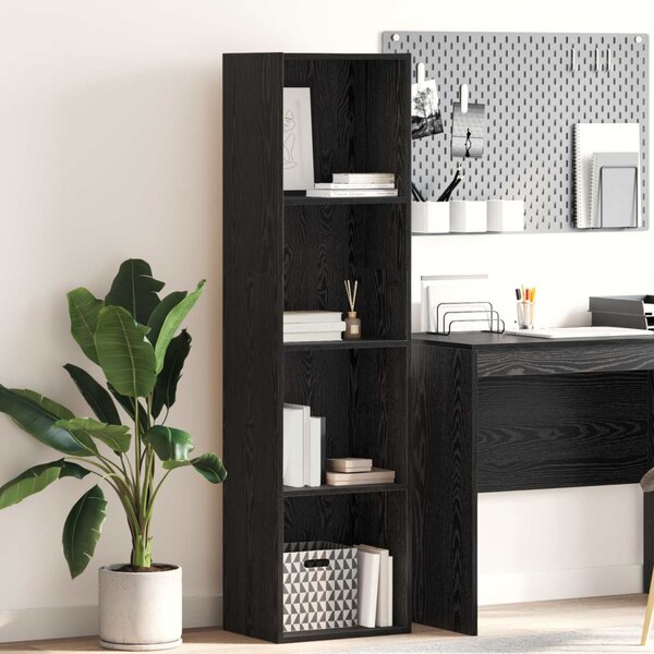 Könyvespolc 4 szintes 40 x 30 x 152 cm Szerelt Fa Fekete tölgy