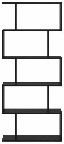 Könyvespolc 5 szintes 70 x 24 x 161 cm Szerelt Fa Fekete tölgy
