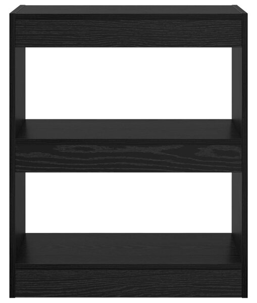 Könyvespolc 2 szintes 60 x 30 x 72 cm Szerelt Fa Fekete tölgy